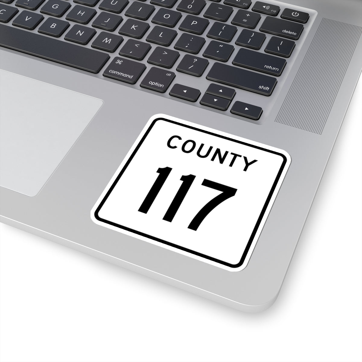 County 117 square (Minnesota) (Road Sign) STICKER Vinyl Kiss-Cut Decal