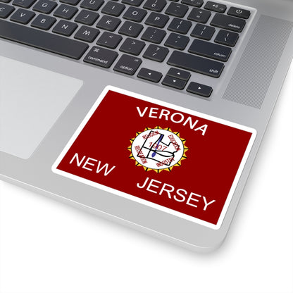 Flag of Verona, New Jersey - STICKER Vinyl Kiss-Cut Decal