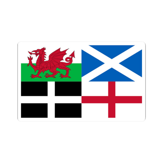 Flags of Wales Scotland Cornwall and England (England) STICKER Vinyl Kiss-Cut Decal