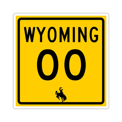 WY-00 (Wyoming) (Road Sign) STICKER Vinyl Kiss-Cut Decal