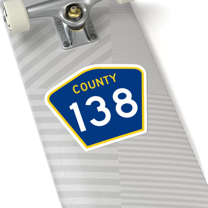 County 138 MN (Minnesota) (Road Sign) STICKER Vinyl Kiss-Cut Decal