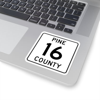 Pine County Route 16 MN (Minnesota) (Road Sign) STICKER Vinyl Kiss-Cut Decal