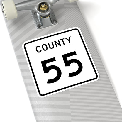 County 55 square (Minnesota) (Road Sign) STICKER Vinyl Kiss-Cut Decal