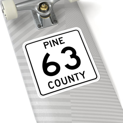 Pine County Route 63 MN (Minnesota) (Road Sign) STICKER Vinyl Kiss-Cut Decal