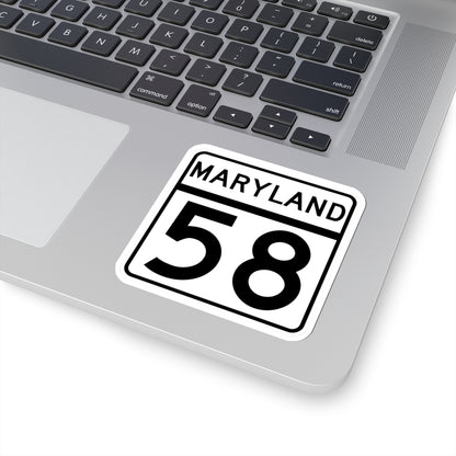 MD Route 58 (Maryland) (Road Sign) STICKER Vinyl Kiss-Cut Decal