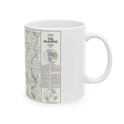Heavens, The - Monthly Star Charts (1970) (Map) White Coffee Mug-The Sticker Space