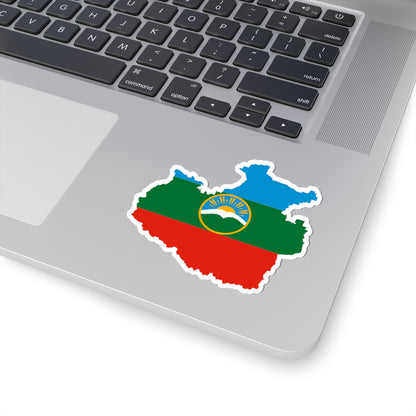 Flag-map of Karachay-Cherkess (Russia) STICKER Vinyl Kiss-Cut Decal