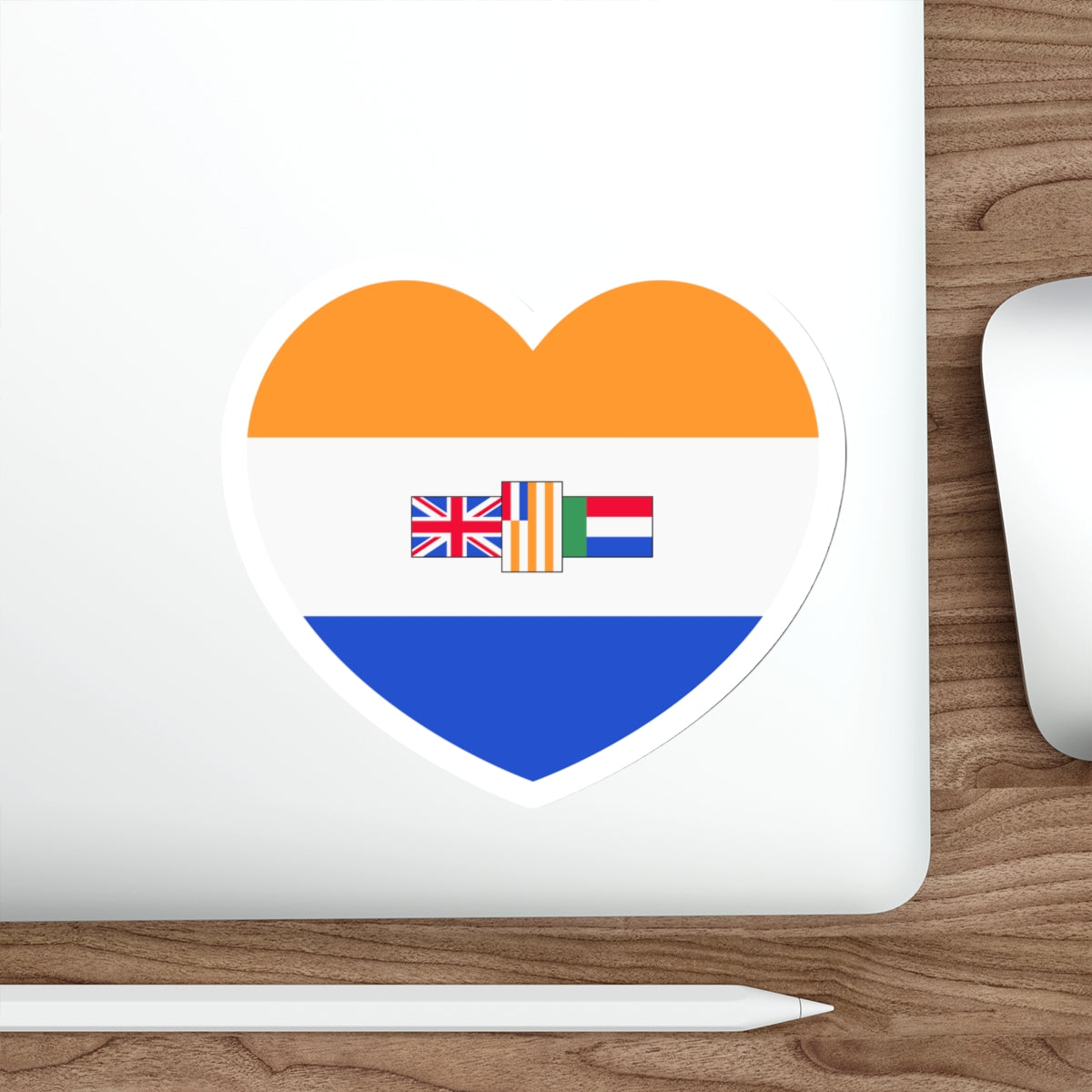 Heart Flag of South Africa 1982-1994 - STICKER Vinyl Die-Cut Decal