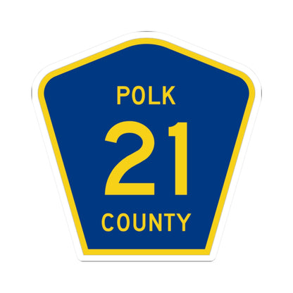 Polk County 21 (Minnesota) (Road Sign) STICKER Vinyl Kiss-Cut Decal