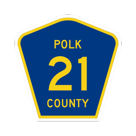 Polk County 21 (Minnesota) (Road Sign) STICKER Vinyl Kiss-Cut Decal