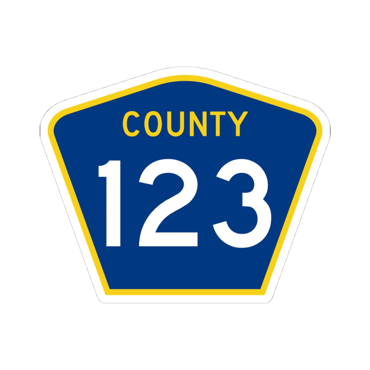 County 123 MN (Minnesota) (Road Sign) STICKER Vinyl Kiss-Cut Decal