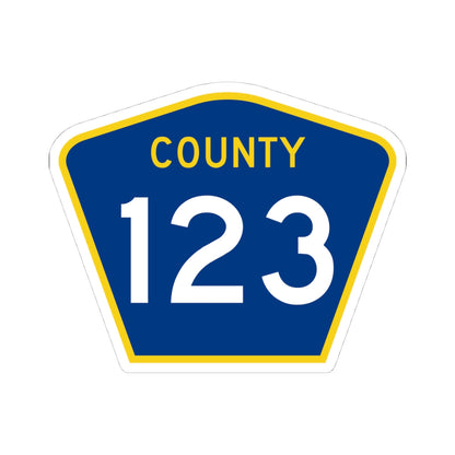 County 123 MN (Minnesota) (Road Sign) STICKER Vinyl Kiss-Cut Decal