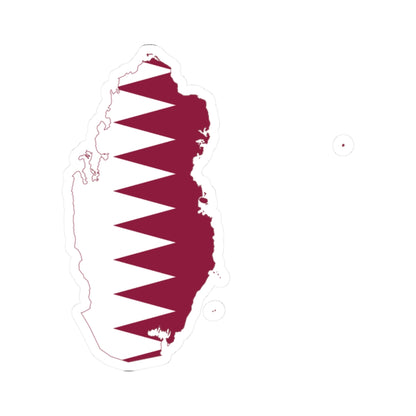Flag-map of Qatar precise boundaries (Qatar) STICKER Vinyl Kiss-Cut Decal