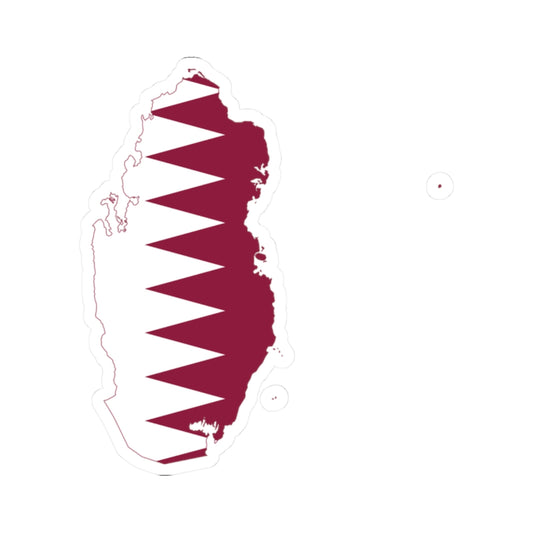 Flag-map of Qatar precise boundaries (Qatar) STICKER Vinyl Kiss-Cut Decal