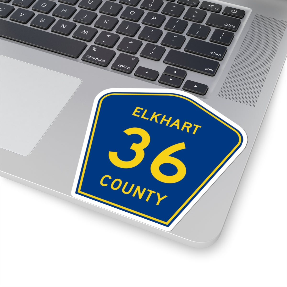 Elkhart County Road 36 IN (Indiana) (Road Sign) STICKER Vinyl Kiss-Cut Decal