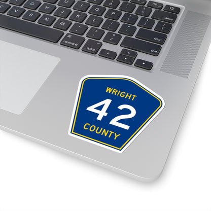 Wright County Route 42 MN (Minnesota) (Road Sign) STICKER Vinyl Kiss-Cut Decal