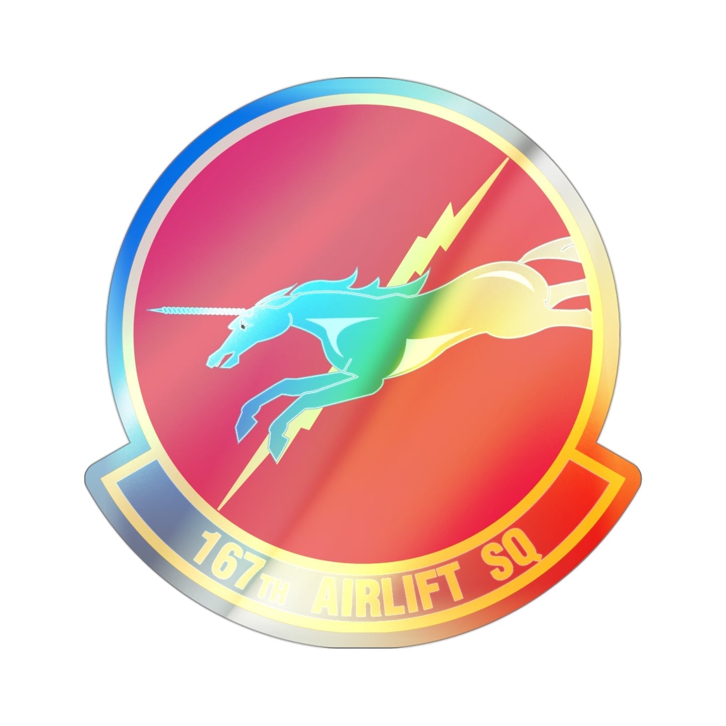 167 Airlift Squadron (U.S. Air Force) Holographic STICKER Die-Cut Vinyl Decal-3 Inch-The Sticker Space
