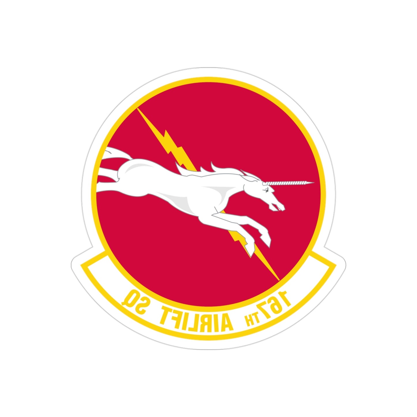 167 Airlift Squadron (U.S. Air Force) REVERSE PRINT Transparent STICKER-3" × 3"-The Sticker Space