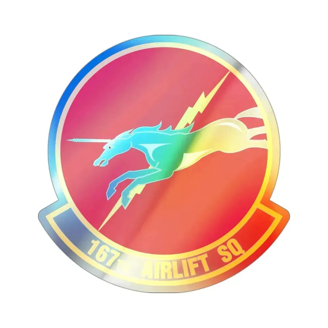 167 Airlift Squadron (U.S. Air Force) Holographic STICKER Die-Cut Vinyl Decal 3 Inch Holographic - The Sticker Space