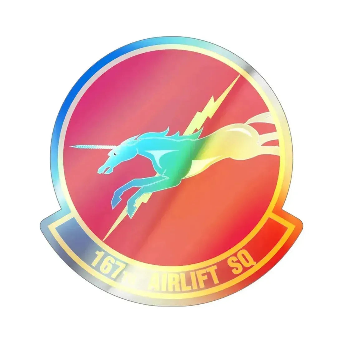 167 Airlift Squadron (U.S. Air Force) Holographic STICKER Die-Cut Vinyl Decal 4 Inch Holographic - The Sticker Space