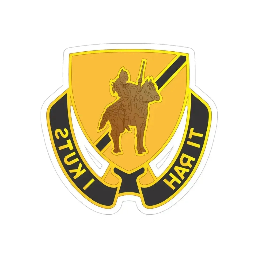 167 Cavalry Regiment (U.S. Army) REVERSE PRINT Transparent Die-Cut STICKER 4 Inch Die-Cut Transparent - The Sticker Space