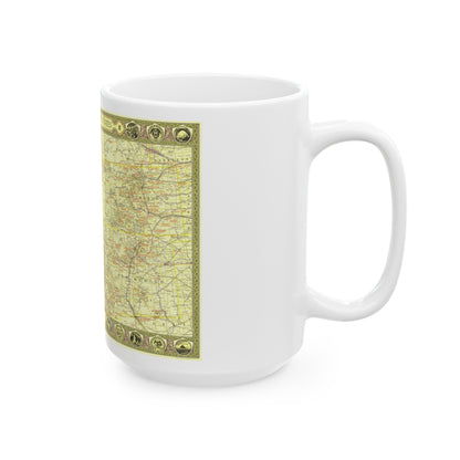USA - Southwestern (1940) (Map) White Coffee Mug-The Sticker Space