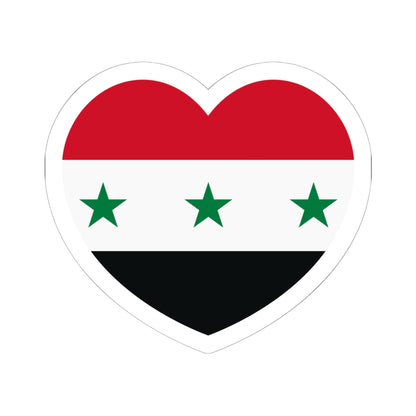 Iraq 1963-1991 and Syria 1963-1972 flag heart white (Iraq) STICKER Vinyl Kiss-Cut Decal
