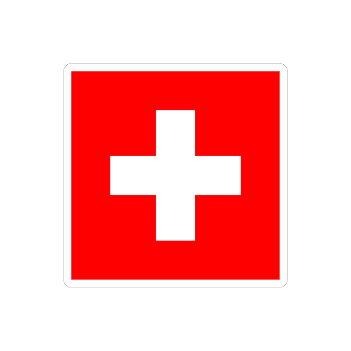 Flag of Switzerland 2-16-2 (Switzerland) STICKER Vinyl Kiss-Cut Decal