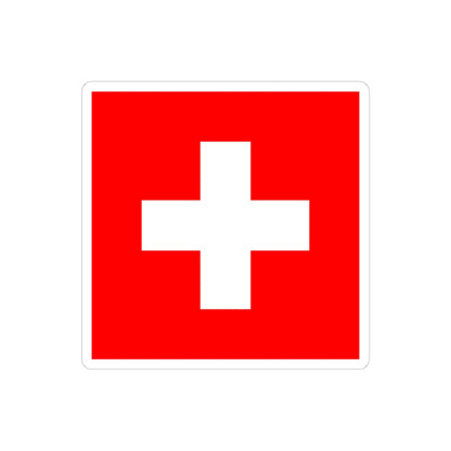 Flag of Switzerland 2-16-2 (Switzerland) STICKER Vinyl Kiss-Cut Decal