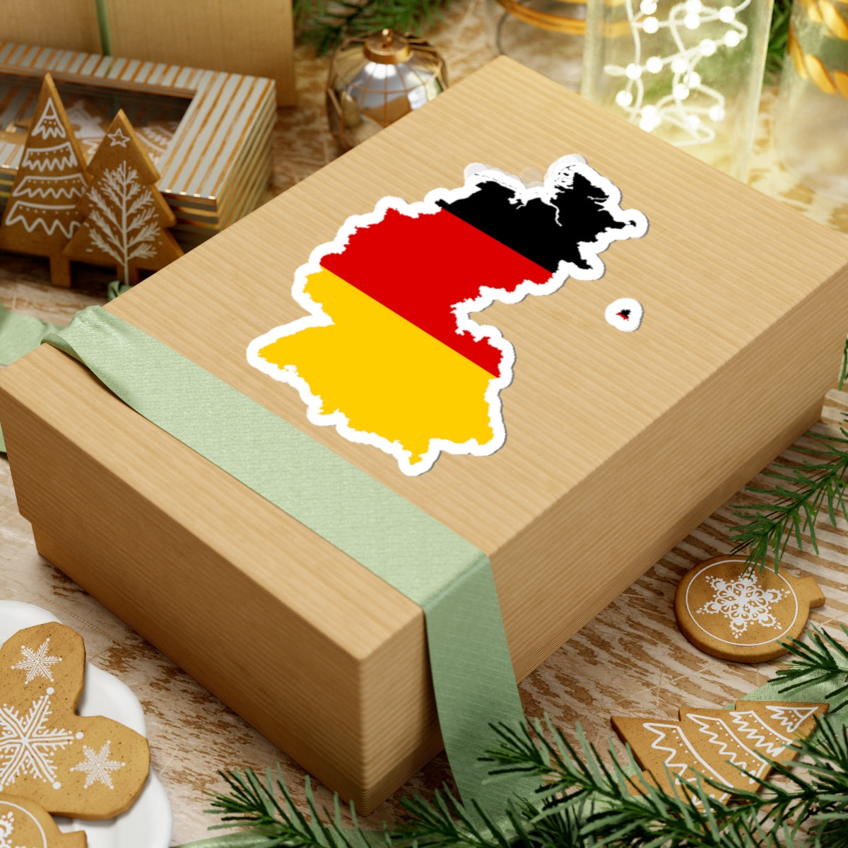Flag-map of West Germany 1949-1990 (Germany) STICKER Vinyl Kiss-Cut Decal