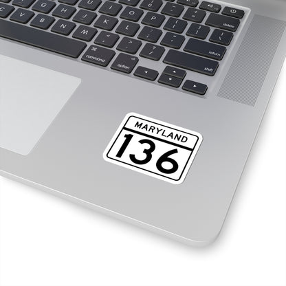 MD Route 136 (Maryland) (Road Sign) STICKER Vinyl Kiss-Cut Decal