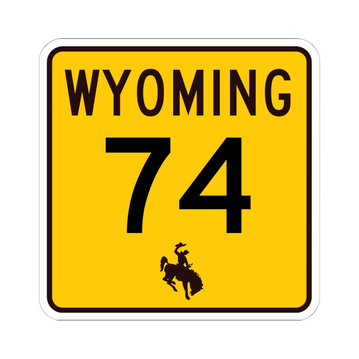 WY-74 (Wyoming) (Road Sign) STICKER Vinyl Kiss-Cut Decal