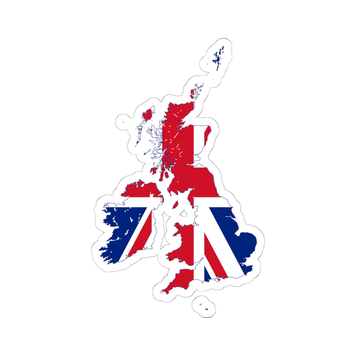 Flag map of the United Kingdom 1801-1922 (United Kingdom) STICKER Vinyl Kiss-Cut Decal