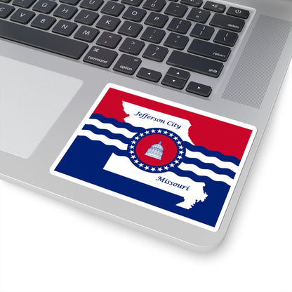 Flag of Jefferson City, Missouri - STICKER Vinyl Kiss-Cut Decal