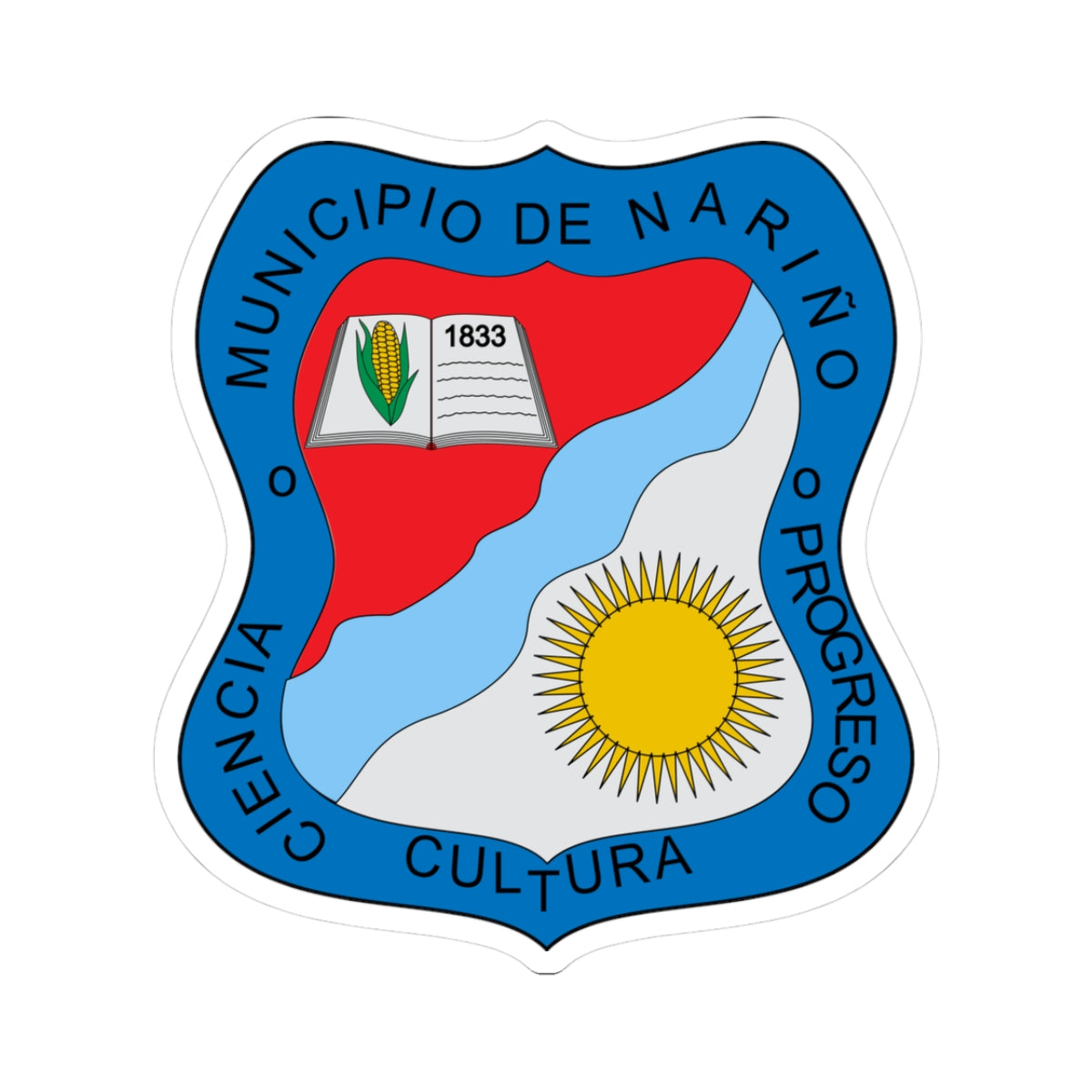 Escudo de Nariño Cundinamarca (Colombia) (Coat of Arms) STICKER Vinyl Kiss-Cut Decal