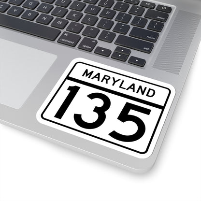MD Route 135 (Maryland) (Road Sign) STICKER Vinyl Kiss-Cut Decal