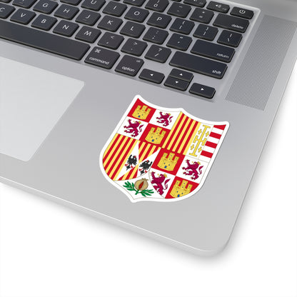 Arms of Ferdinand II of Aragon 1504-1513 (Spain) (Coat of Arms) STICKER Vinyl Kiss-Cut Decal