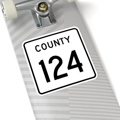County 124 square (Minnesota) (Road Sign) STICKER Vinyl Kiss-Cut Decal