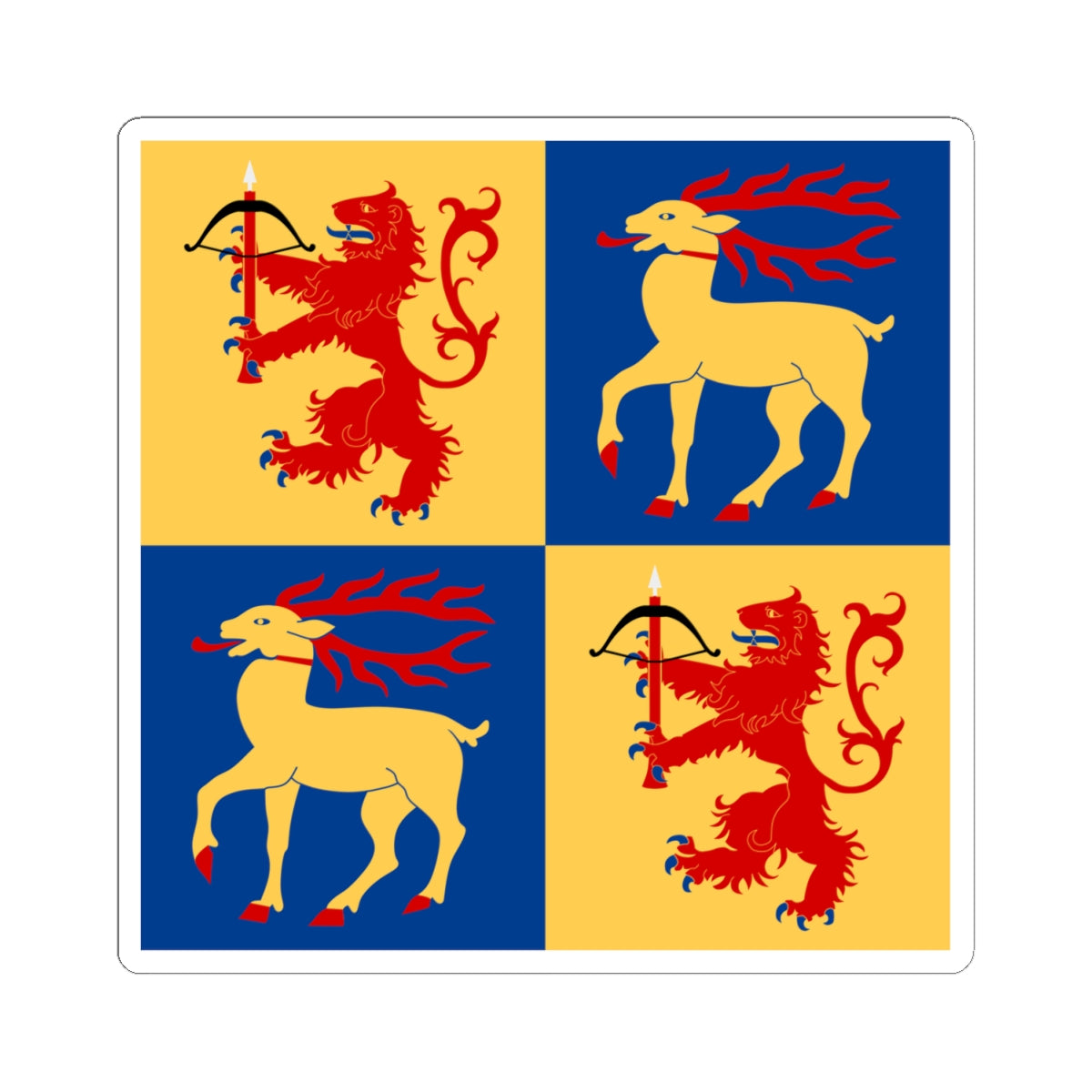Kalmar lan vapenflagga (Sweden) STICKER Vinyl Kiss-Cut Decal