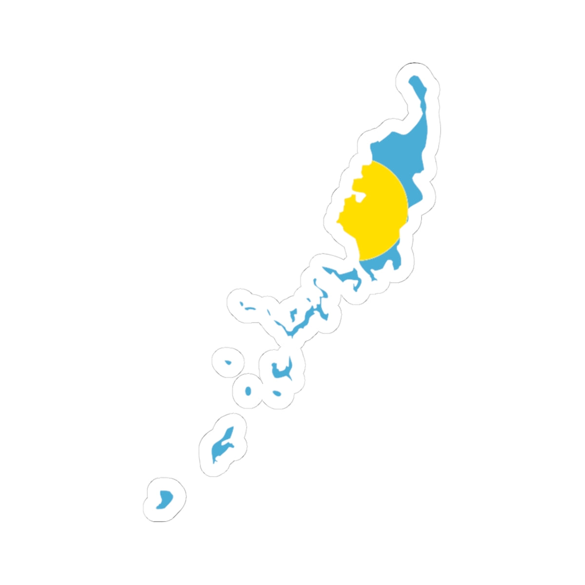 Flag map of Palau (Palau) STICKER Vinyl Kiss-Cut Decal