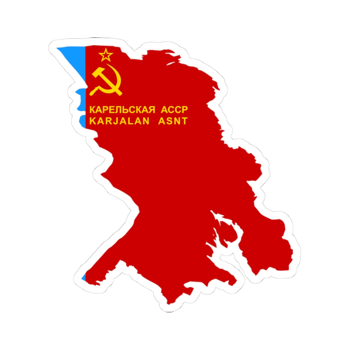 Flag-map of Karelian ASSR (Russia) STICKER Vinyl Kiss-Cut Decal