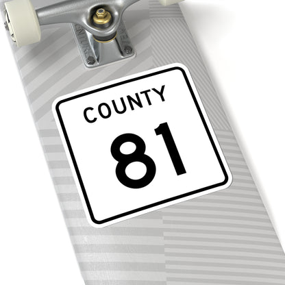 County 81 square (Minnesota) (Road Sign) STICKER Vinyl Kiss-Cut Decal