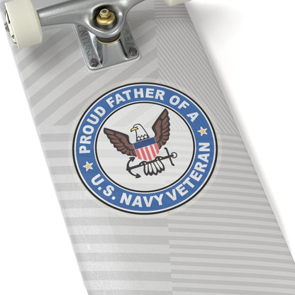 US Navy Veteran Proud Father (U.S. Navy) STICKER Vinyl Kiss-Cut Decal