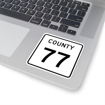 County 77 square (Minnesota) (Road Sign) STICKER Vinyl Kiss-Cut Decal