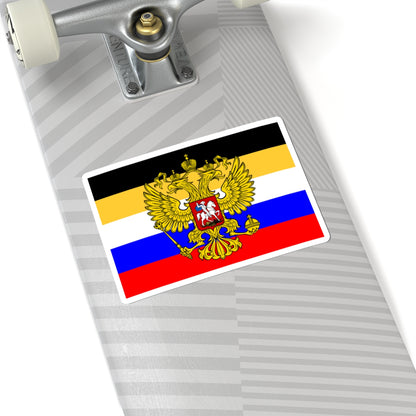 Flag of Russia combined tricolor with coat of arms (Russia) STICKER Vinyl Kiss-Cut Decal