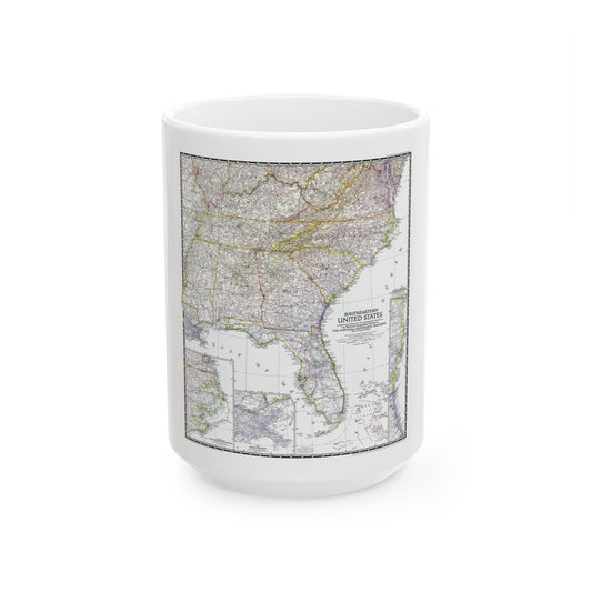 USA - Southeastern (1947) (Map) White Coffee Mug-15oz-The Sticker Space