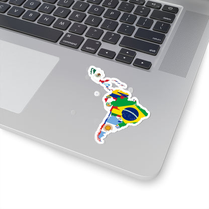 Flag map of Latin America (Costa Rica) STICKER Vinyl Kiss-Cut Decal