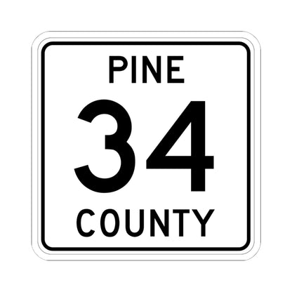 Pine County Route 34 MN (Minnesota) (Road Sign) STICKER Vinyl Kiss-Cut Decal
