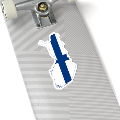 Flag-map of Finland without Aland (Finland) STICKER Vinyl Kiss-Cut Decal