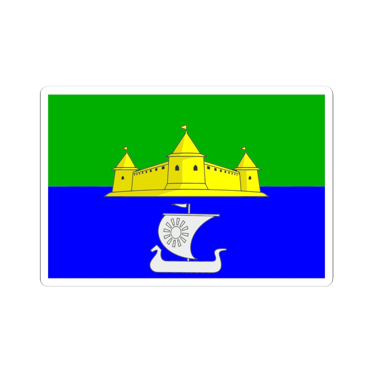 Flag Morozovka Leningrad oblast (Russia) STICKER Vinyl Kiss-Cut Decal